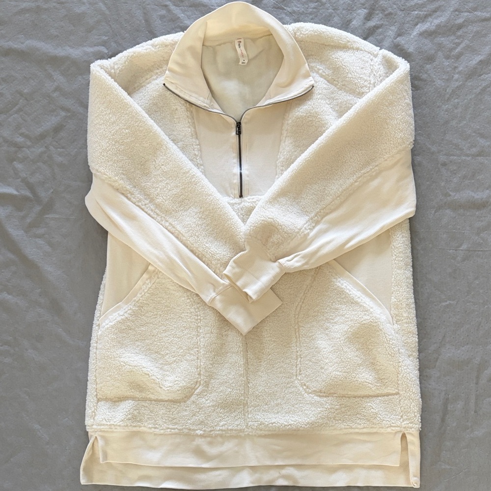 Daily Practice by Anthropologie Cream half zip pullover